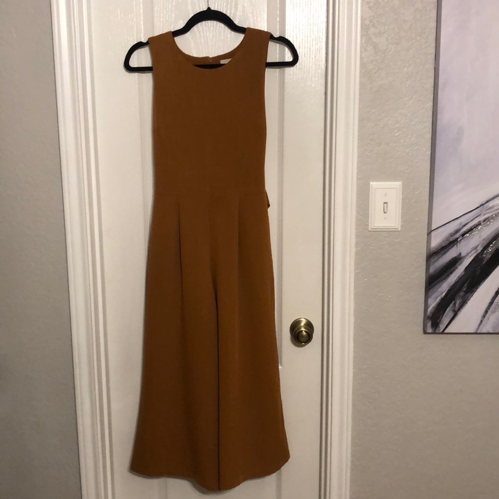 GB Gianni Bini Women Mustard Yellow Wide-Leg Jumpsuit Sz S